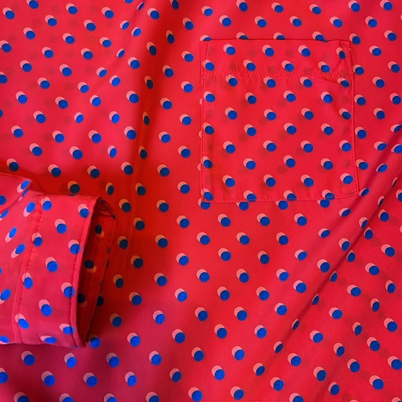 Gap red blue polka dots long sleeves blouse size S - Picture 4 of 6